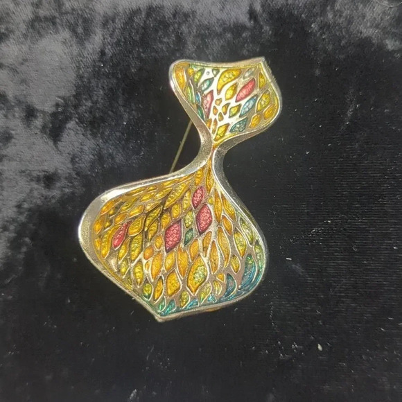 Vintage 50s Abstract Angelfish Brooch - Picture 2 of 8